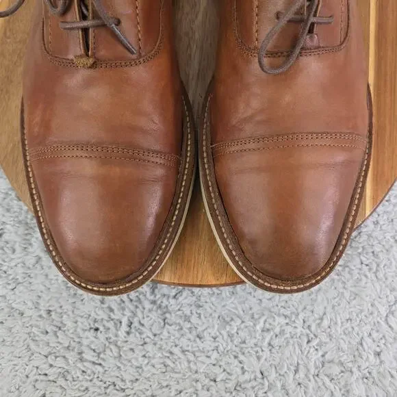Frye Paul Lt Bal Tan Brown Leather Casual Lifestyle Cap Toe Oxford Mens 12 D